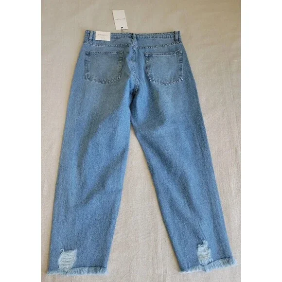 Muselooks Womens Capris 15 33x25 Jeans Relaxed Distressed Medium Blue Wash‎ NEW - Picture 16 of 16